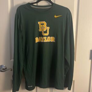 Nike dry fit long sleeve hunter green size medium Baylor University